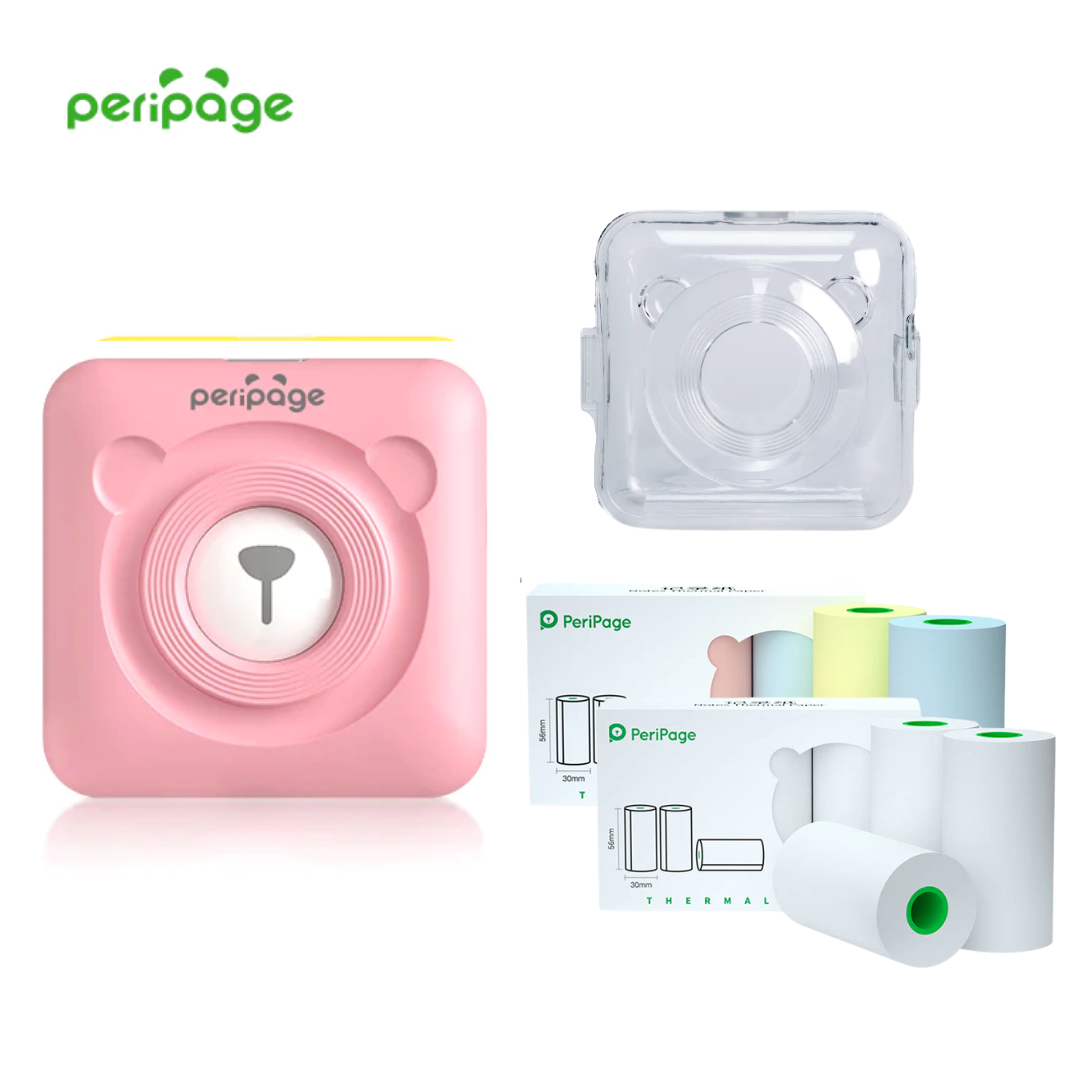 PeriPage® + Case Acrílico + 6 Rolos de Papel (304dpi e 203dpi)