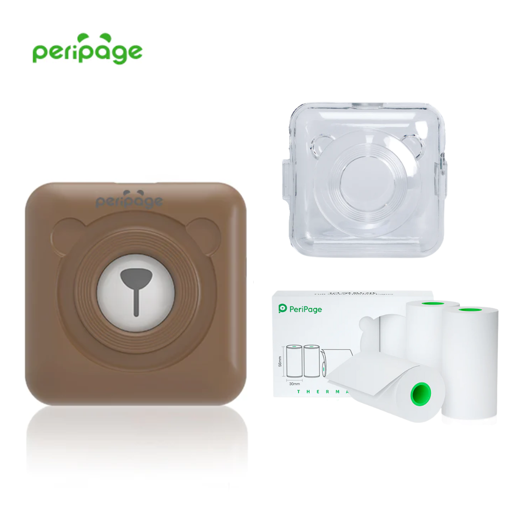 PeriPage® + Case Acrílico + 3 Rolos de Papel (304dpi e 203dpi)