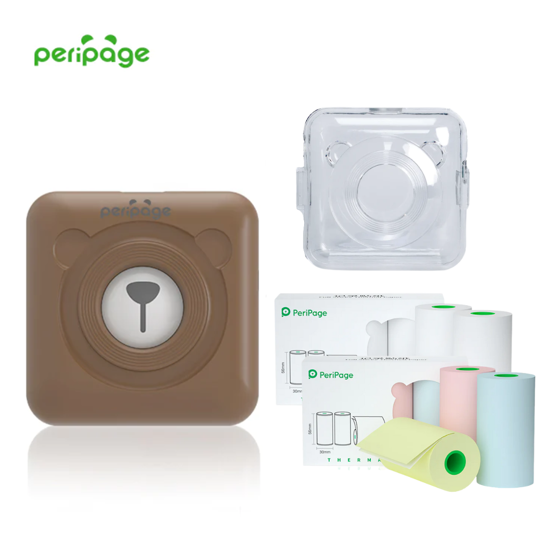 PeriPage® + Case Acrílico + 6 Rolos de Papel (304dpi e 203dpi)