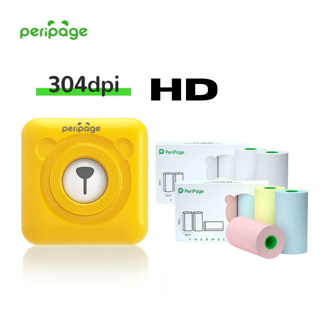 PeriPage® + 6 Rolos de Papel (304dpi e 203dpi)