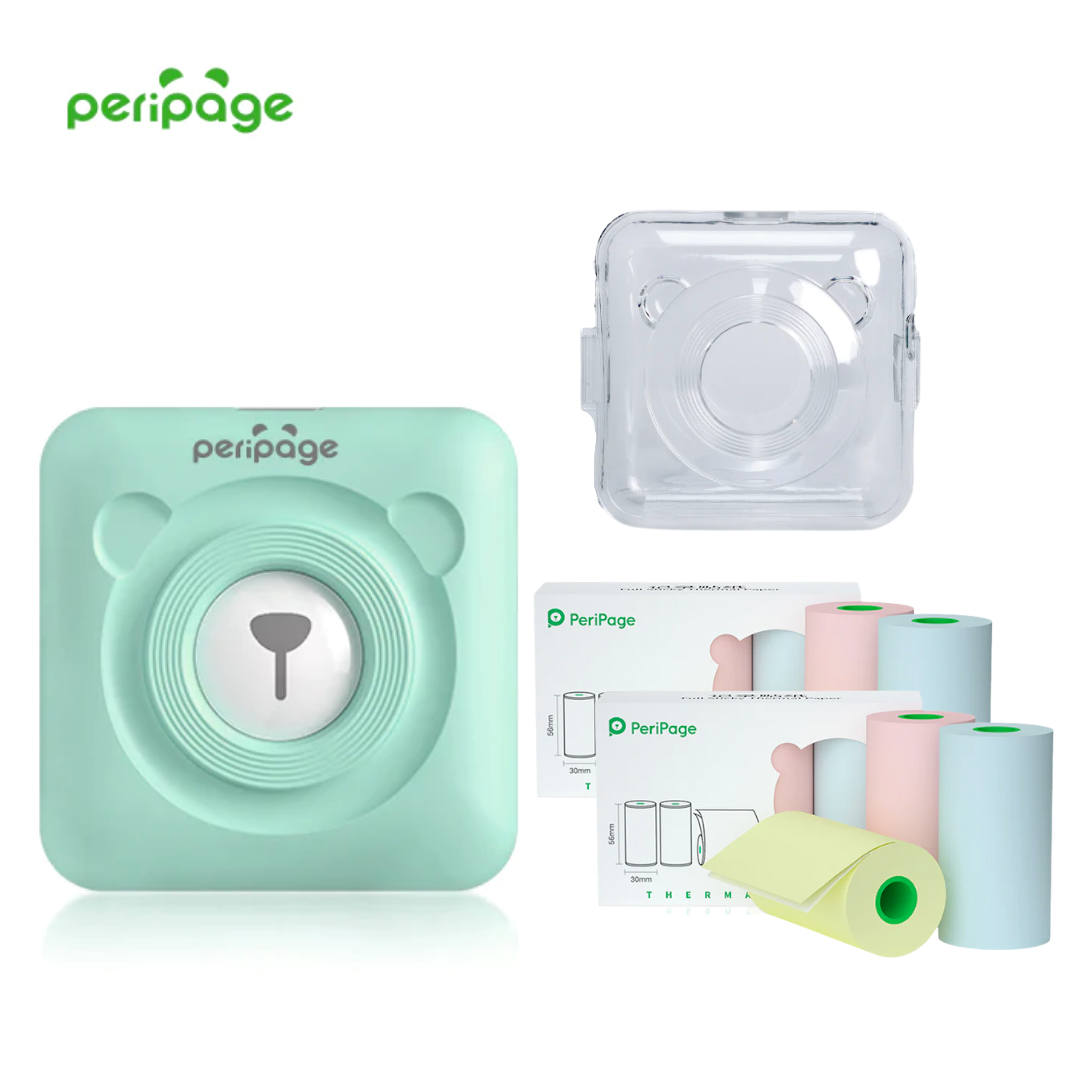 PeriPage® + Case Acrílico + 6 Rolos de Papel (304dpi e 203dpi)