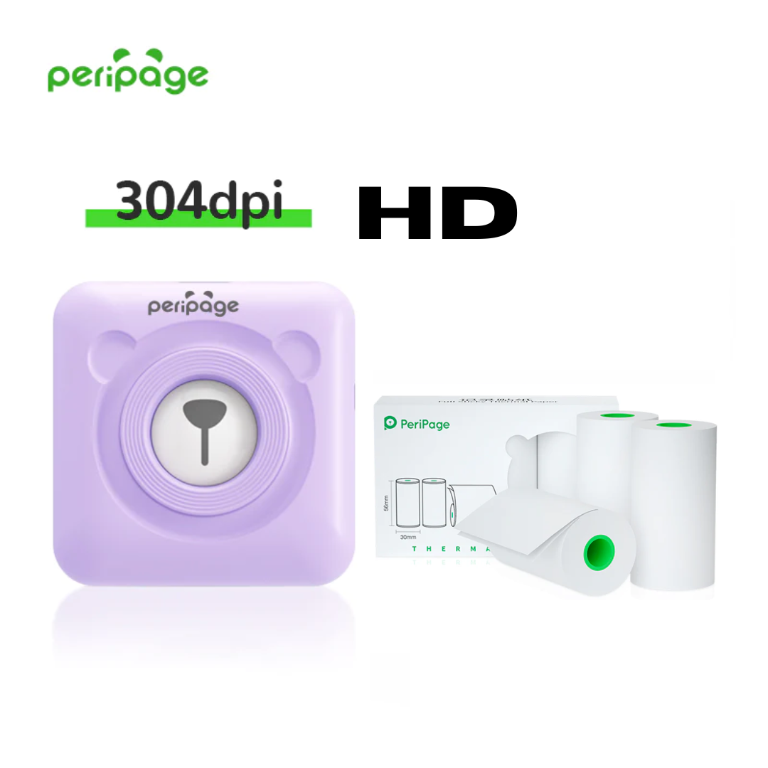 PeriPage® + 3 Rolos de Papéis (304dpi e 203dpi)