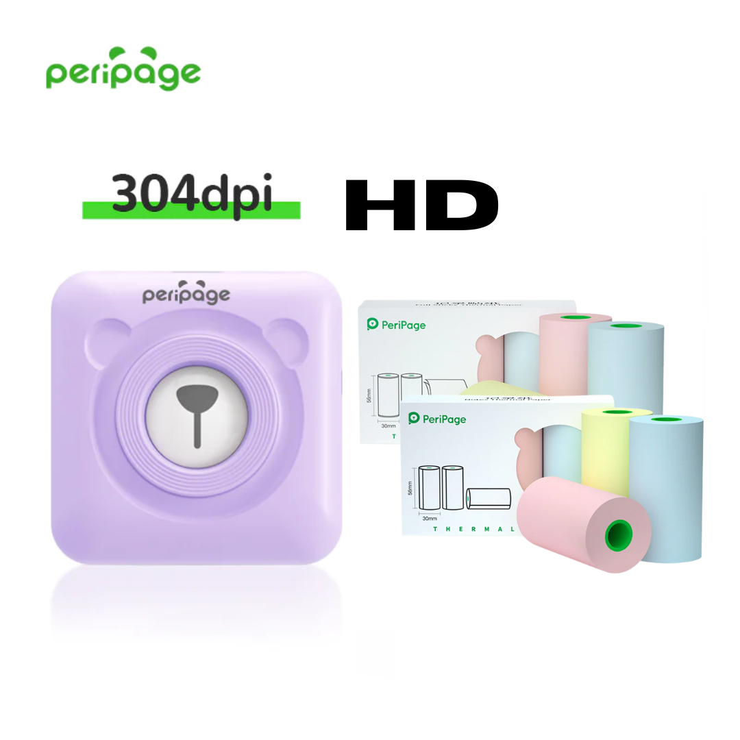 PeriPage® + 6 Rolos de Papel (304dpi e 203dpi)