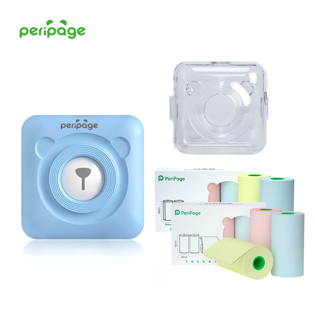 PeriPage® + Case Acrílico + 6 Rolos de Papel (304dpi e 203dpi)